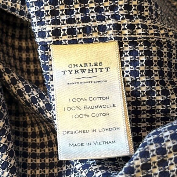 Charles Tyrwhitt Mens Spread Collar Poplin Long Sleeve Classic Fit 18 Non Iron - Picture 3 of 8